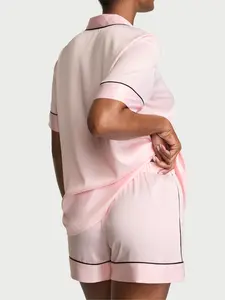 Victoria's Secret Satin Pajama Set, Short Sleeve Button Down & Shorts Set, Sleepwear for Women (XS-XXL)