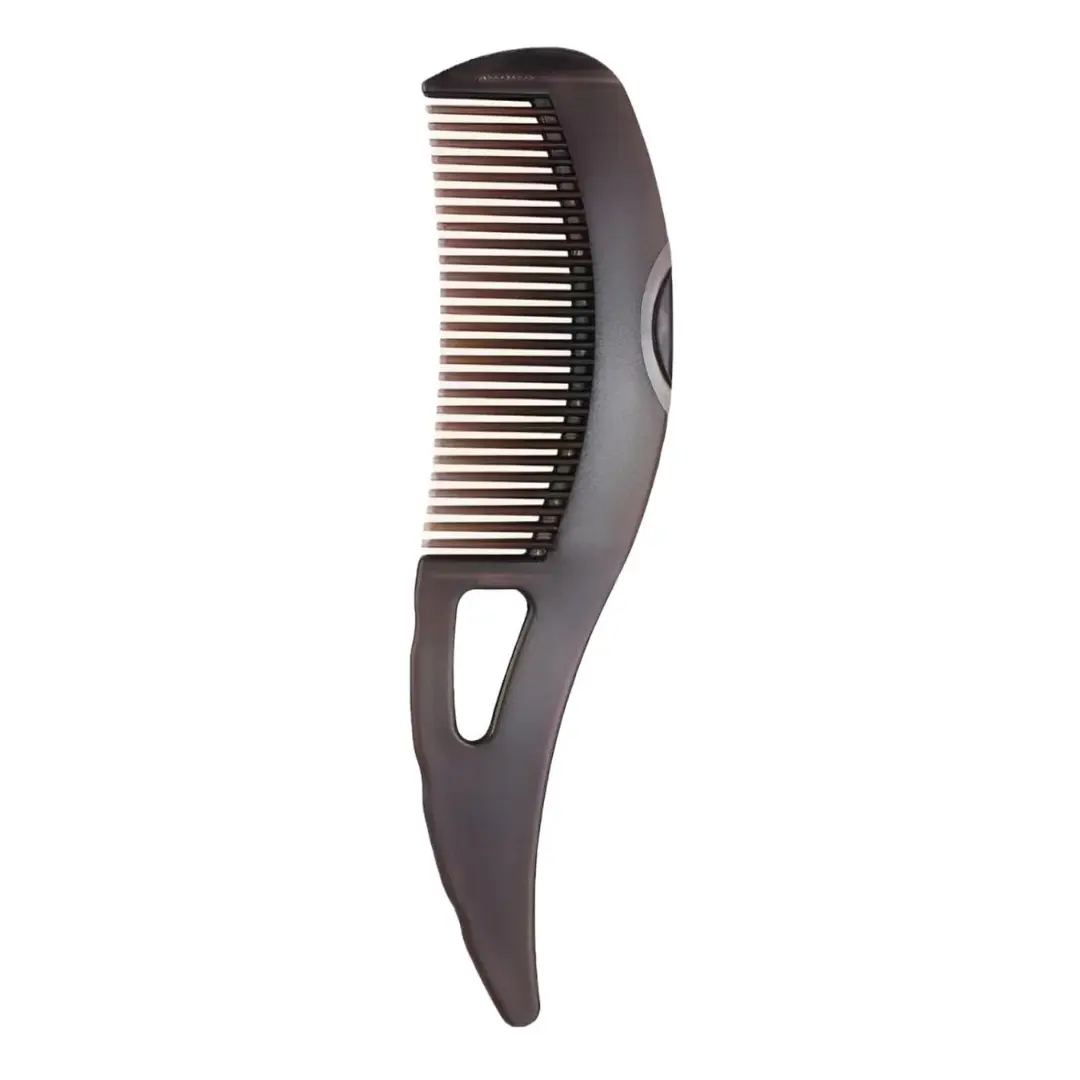 Dandruff Comb Set – Stainless Steel Fine Tooth & Wide Hollow Tooth Scalp Comb |  Brown