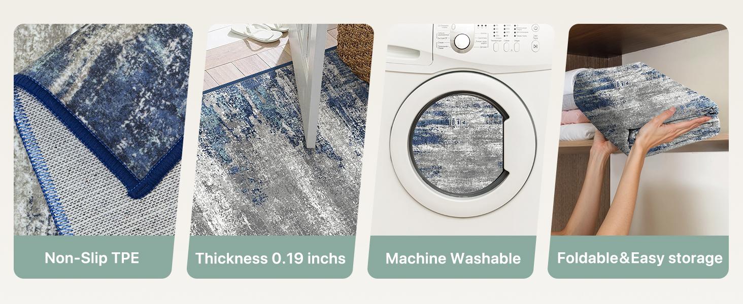 GENIMO Christmas Modern Abstract Design Area Rug Soft Lightweight Cushioned Feel Durable for Living Room Bedroom Dining Room Machine Washable Non-Slip Backing GENIMO Christmas Modern Abstract Design Area Rug Soft Lightweight Cushioned Feel Durable for Living Room Bedroom Dining Room Machine Washable Non-Slip Backing