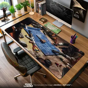 Rust Blueprint Table Mouse Pad, Tactical Builder Gaming Desk Mat Accessories