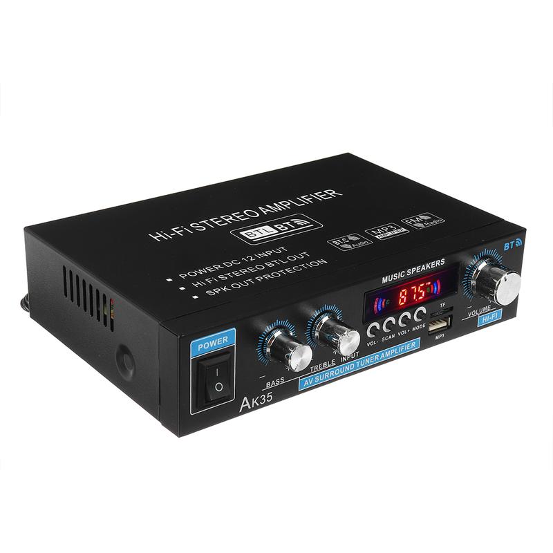 2*30W Digital HIFI Power Amplifier Bluetooth 5.0 USB FM TF Card Stereo Home Car Audio AMP with Remote Control US Plug