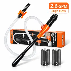 Portable Battery Operated Liquid Transfer Pump, 2.6 GPM Electric Fluid Pump with Flexible Hose & Adjustable Nozzle for Water, Oil, Car Fluid & Household Transfer