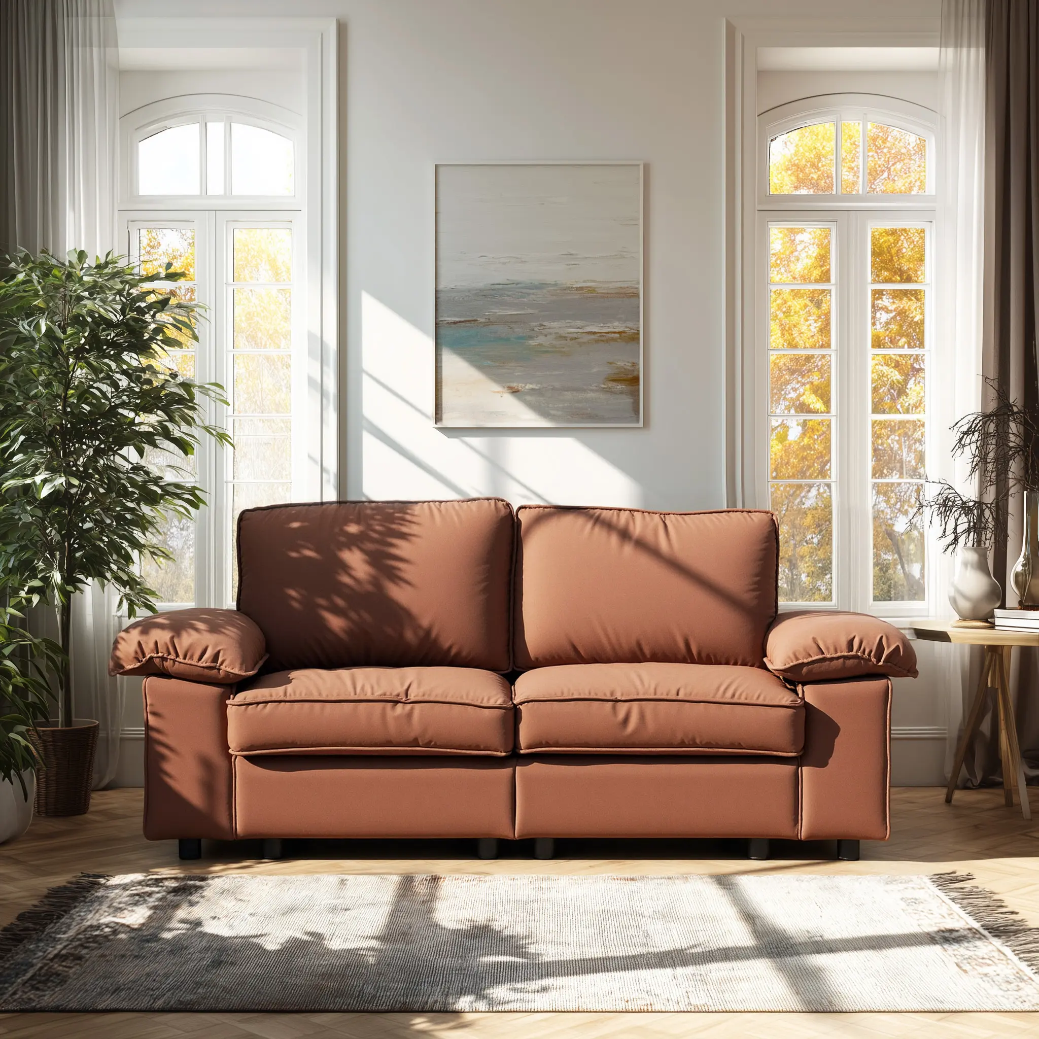 Extra-Large Velvet Fabric Double Sofa / L-Shaped Corner Combination ...