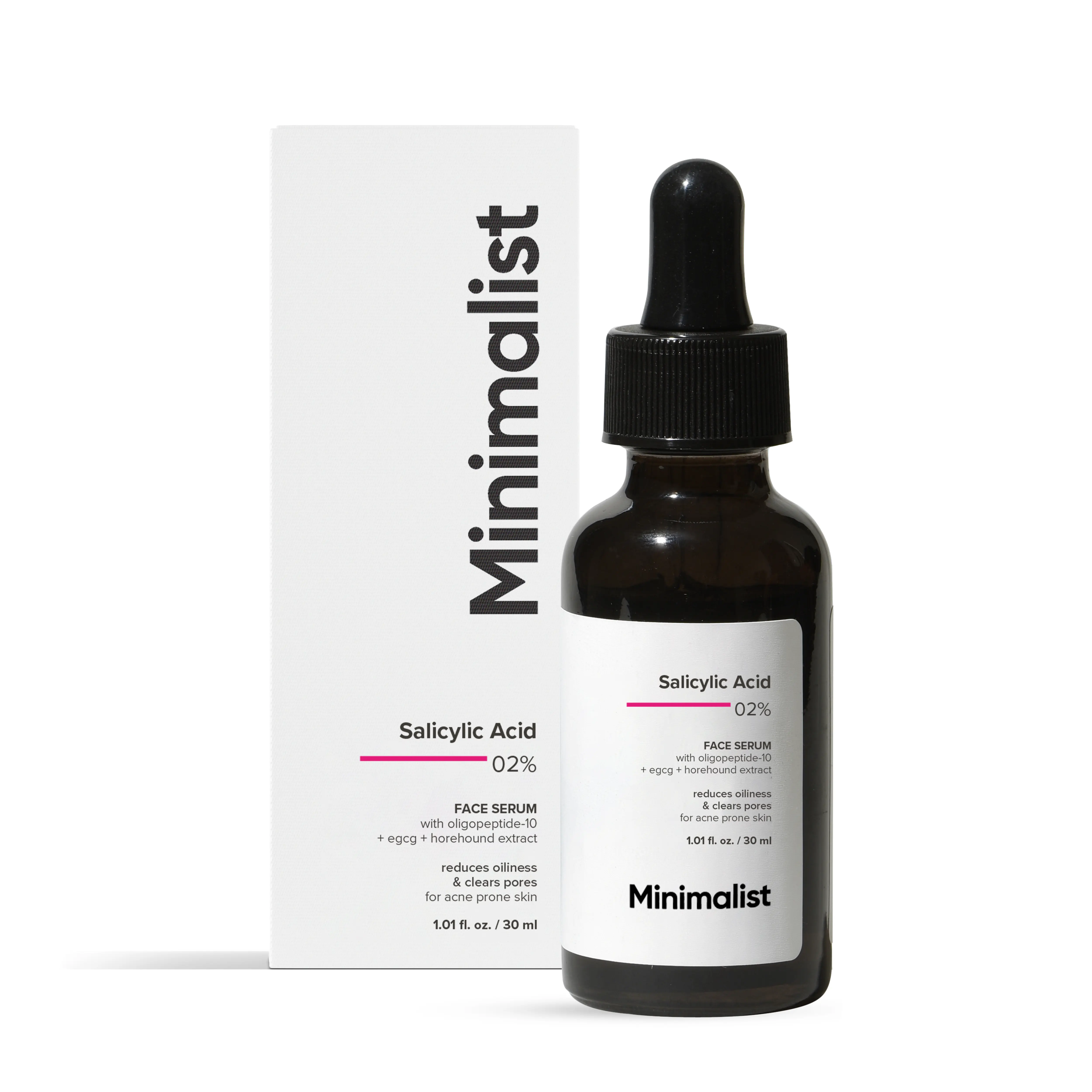 Minimalist Salicylic Acid 2% Face Serum | Reduces Blackhead & Open Pores | Reduces Excess Oil & Bumpy Texture | BHA Liquid Exfoliant for Oily Skin | For Women & Men | 1 Fl Oz/30ml