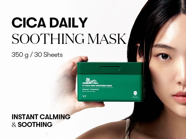 [VT Official] Daily Mask (30 Sheets) Collagen | PDRN | CICA | Retinol | Tra Centella asiatica & Hyaluronic Acid for Moisturizing & Hydrating, Instant Calm & Glow, Skin Softening Facial Mask, Korean Face Mask Hydrate
