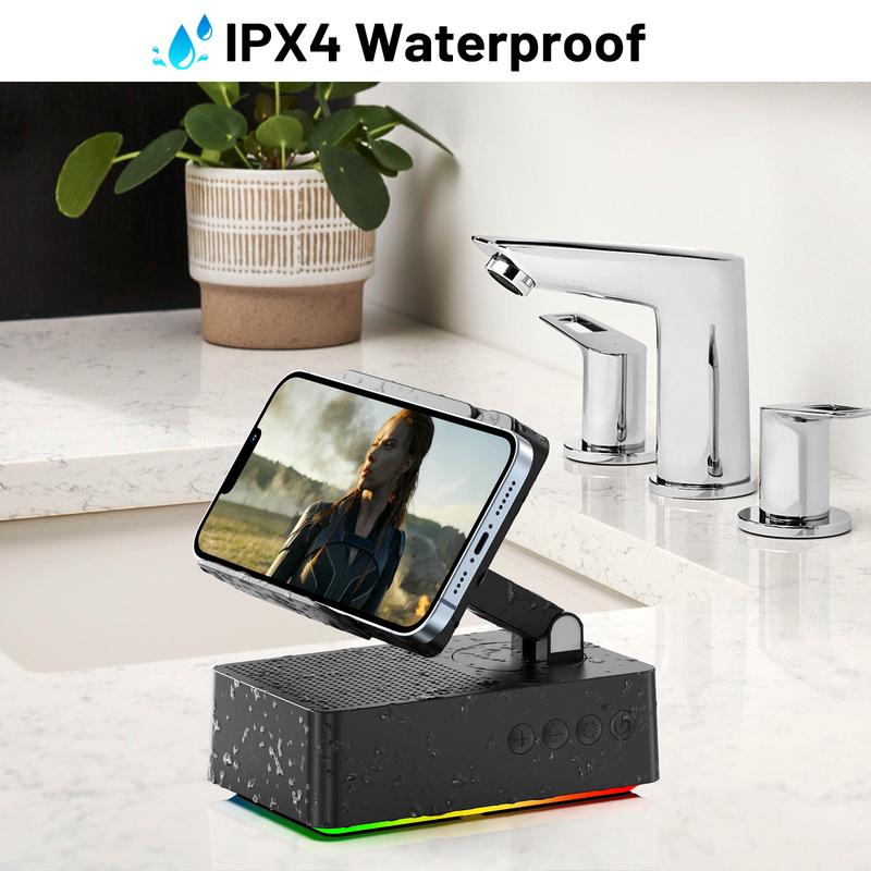 [valentinesdaygift] AKLLCCR Gen 2 Wireless Bluetooth/Induction Audio Speaker with Phone Stand RGB Magic Color Lights 5.4 HD Surround Subwoofer Sound IPX4 Waterproof 300° Foldable USB Type C Gift for Friends and Family