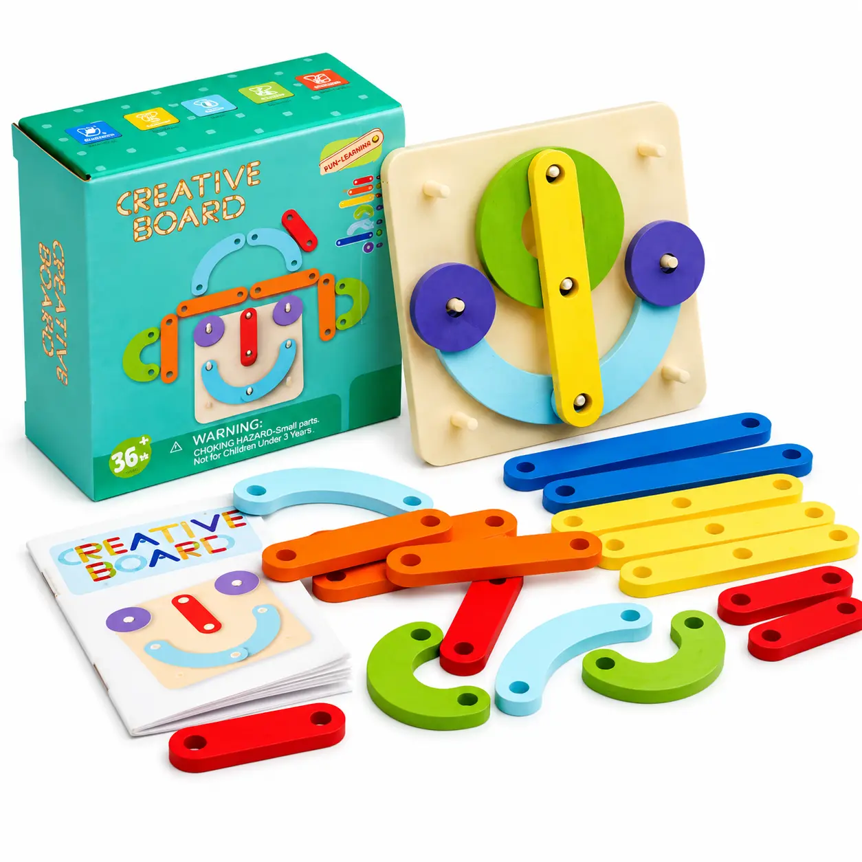 Montessori Wooden Geometric Puzzle Shape Sorter Toy - Unisex Preschool Learning (3-4 Years), 6 Colorful Shapes, Easy-Grip, 100% Child-Safe Design, Music & Lights Fun, Interactive Diamond Box Pop Mart-Style Blind Box, Kids Birthday Gifts, Montessori Shapes