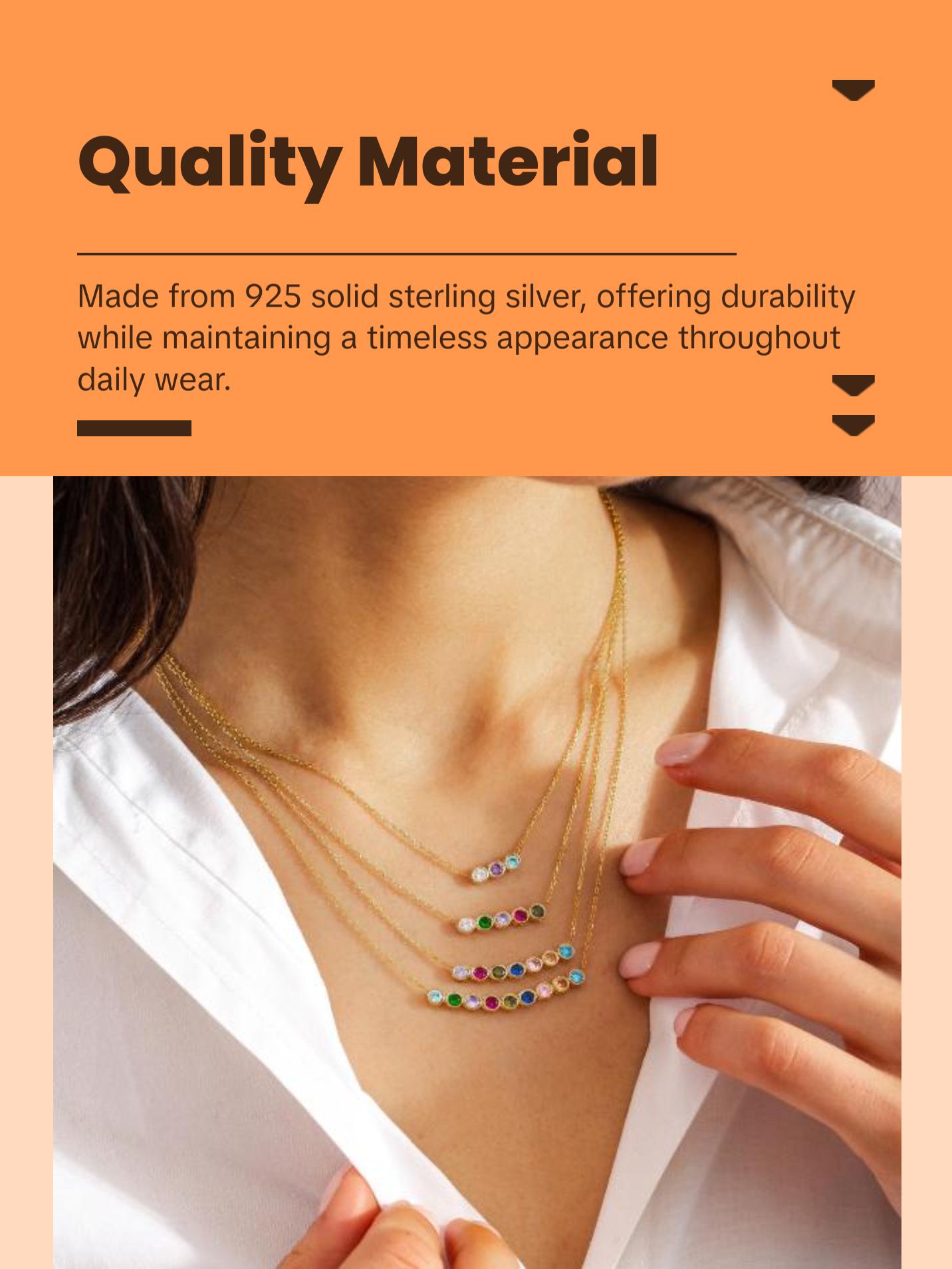 925 Sterling Silver Birthstone Necklace for Women, Birthstone Necklace for Mom, Mothers Day Gift, Dainty Necklace, Grandma Necklace, Birthstone Gifts, Gifts for Mothers Jewelry, Best Gift for Her