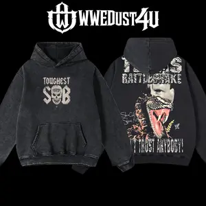 WWEDust4U Retro Vintage Stone Cold Steve Austin Texas Rattlesnake Hoodie 100% Premium Cotton Blend Pre-washed Soft Classic Menswear Oversized - Fabric