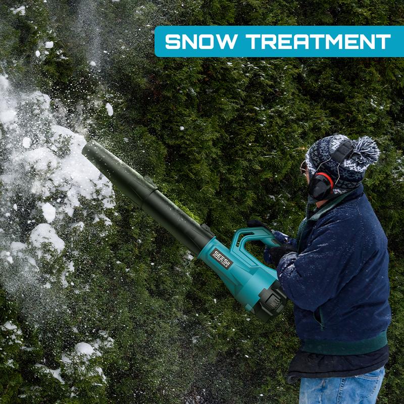 Seesii  Leaf Blower Cordless Electric Leaf Blower/Snow Blower  780CFM/440MPH Brushless Motor 2x4000mAh Batteries Handheld Snow Blower Variable Speed Control Turbo Button Electric Blower for Lawn Care Debris Dust Removal Outdoorfun