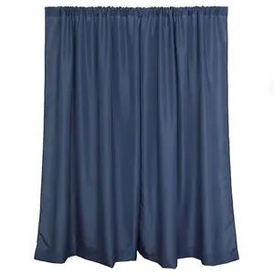 2 Pack 5ftx8ft Navy Blue Polyester Backdrop Drape Curtains With Rod Pockets, Event Divider Panels 130GSM