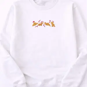 Embroidered Christmas Dino Nuggets, Embroidered Christmas Sweatshirt, Embroidered Christmas Crewneck