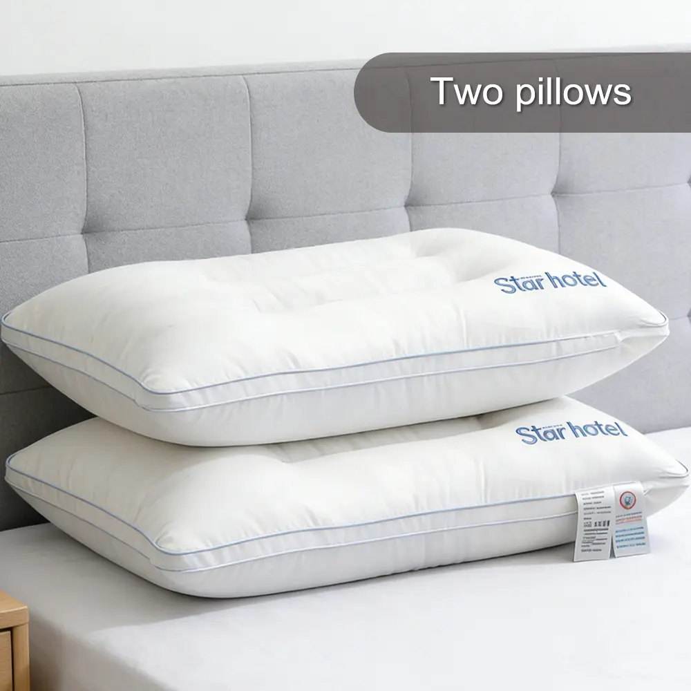 Hotel-Grade Cotton Fill Pillow, Soft Support Luxury Bedding for Home Bedroom Use