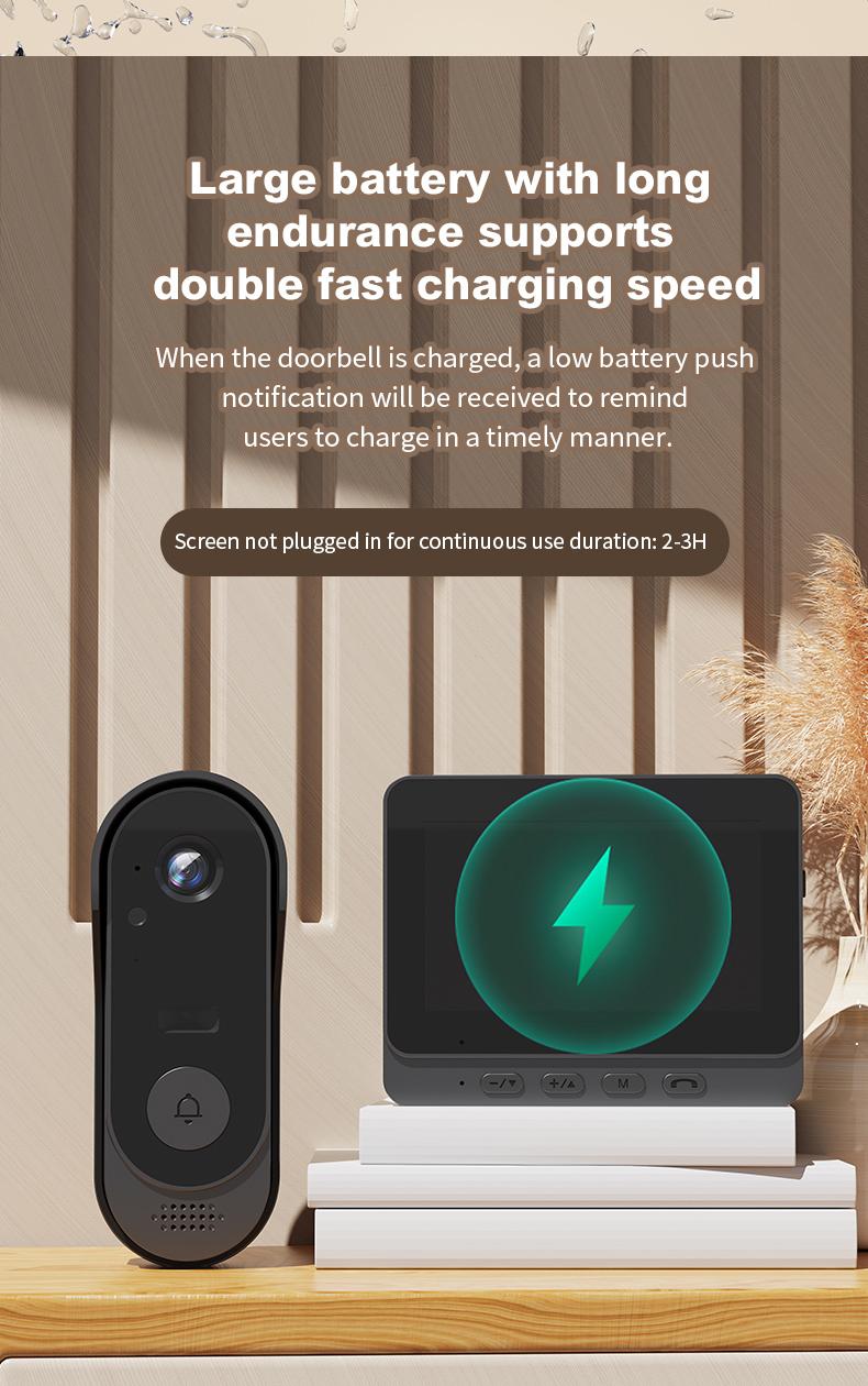 X8 Video Doorbell with Screen, No WiFi Needed, Local Storage, Waterproof & No Subscription Required