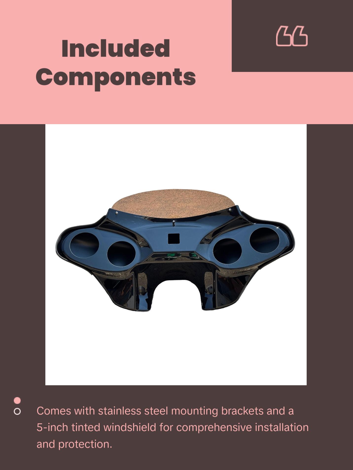 QK Racing Yamaha Road Star 1600/1700 Motorcycle Batwing Fairing 4x5.25 Speakers