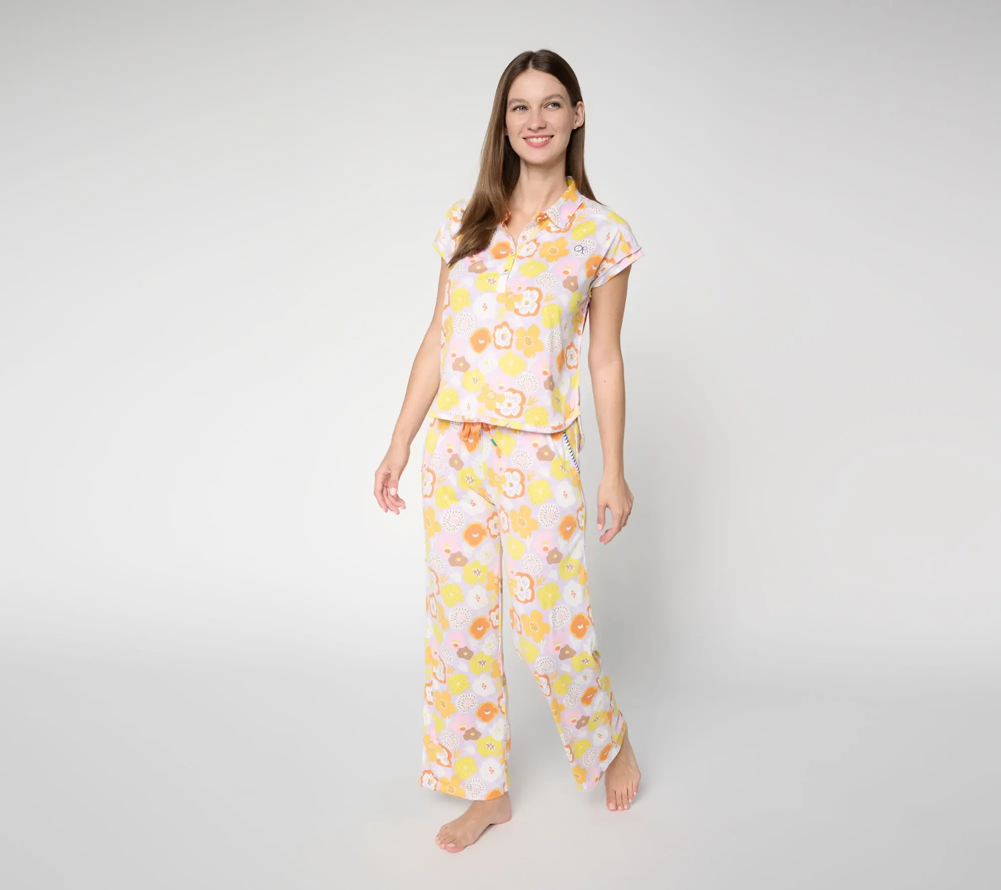 Ocean Pacific Notch Collar Henley Pajama Set