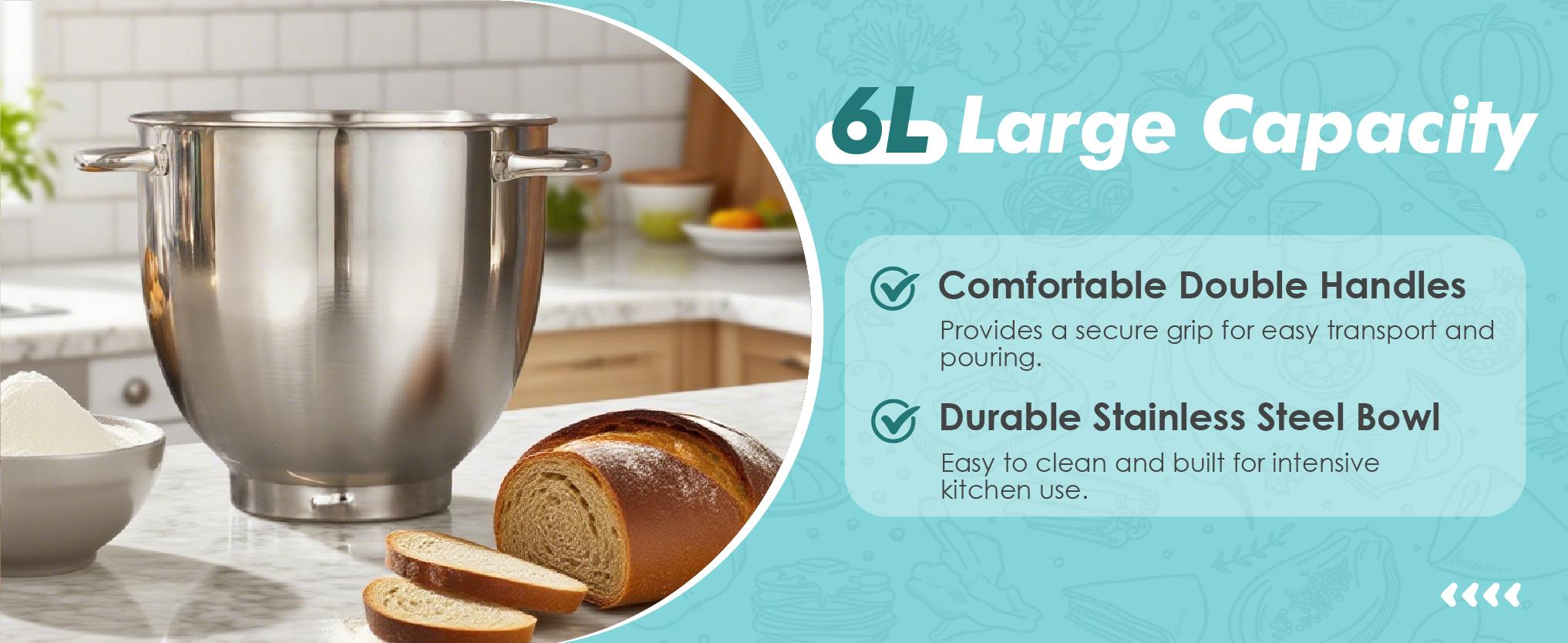 KITCHEN IN THE BOX 6.5QT Stand Mixer with Upgraded Motor, 10-Speed Tilt-Head Electric Food Mixer with Stainless Steel Bowl, Dough Hook, Whisk & Beater for Baking & Mixing, Kitchen Appliances