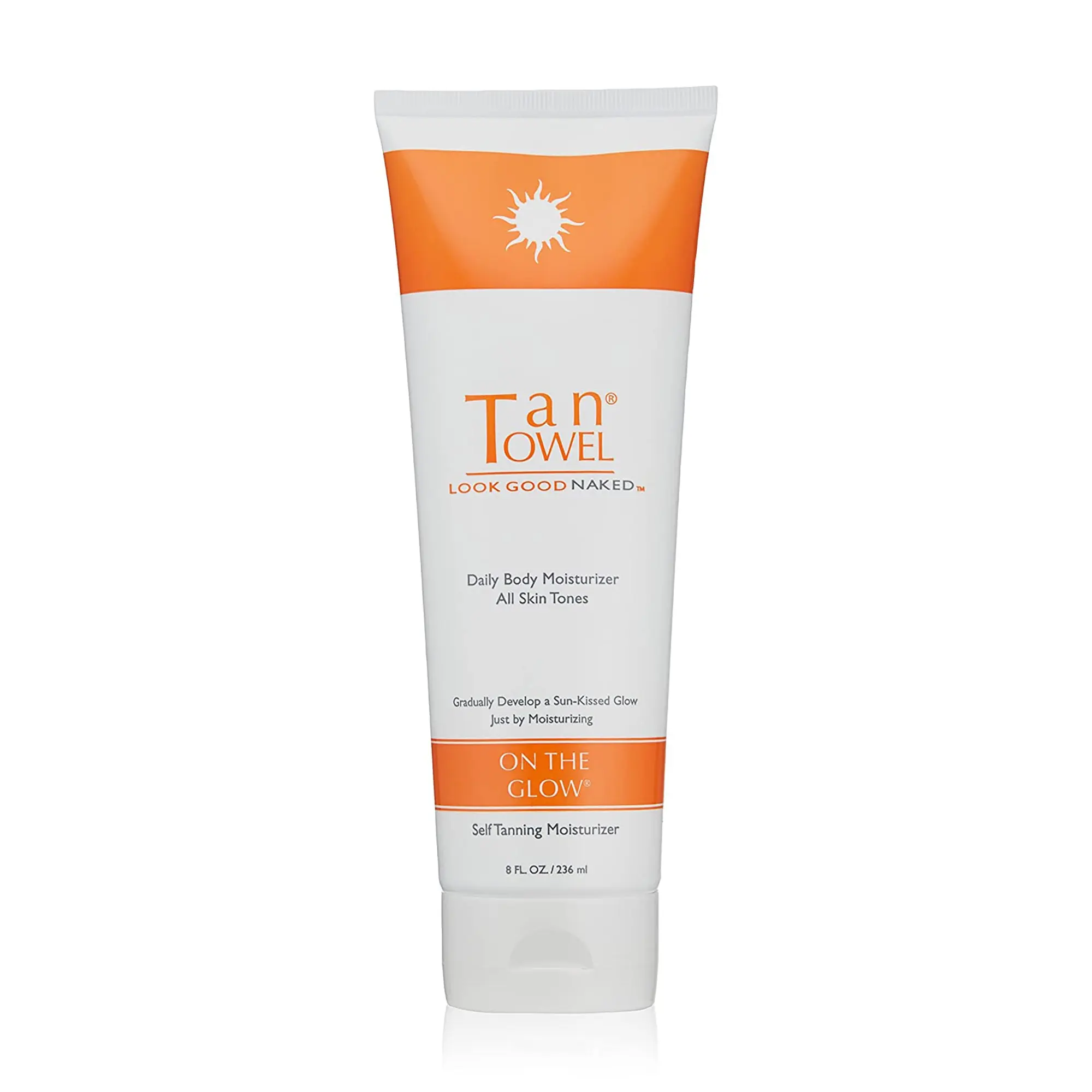 TanTowel On The Glow Gradual Tanning Moisturizer, Hydrating Body Lotion with Retinol, Avocado & Olive Oil for a Sun-Kissed Glow, Light Fragrance, Tinted, Radiant, Colorless, Moisturizing, All Skin Types