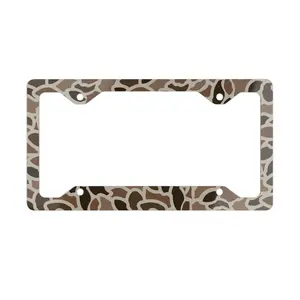 Vintage Old School Camo Metal License Plate Frame, Gifts for Him, Hunting
