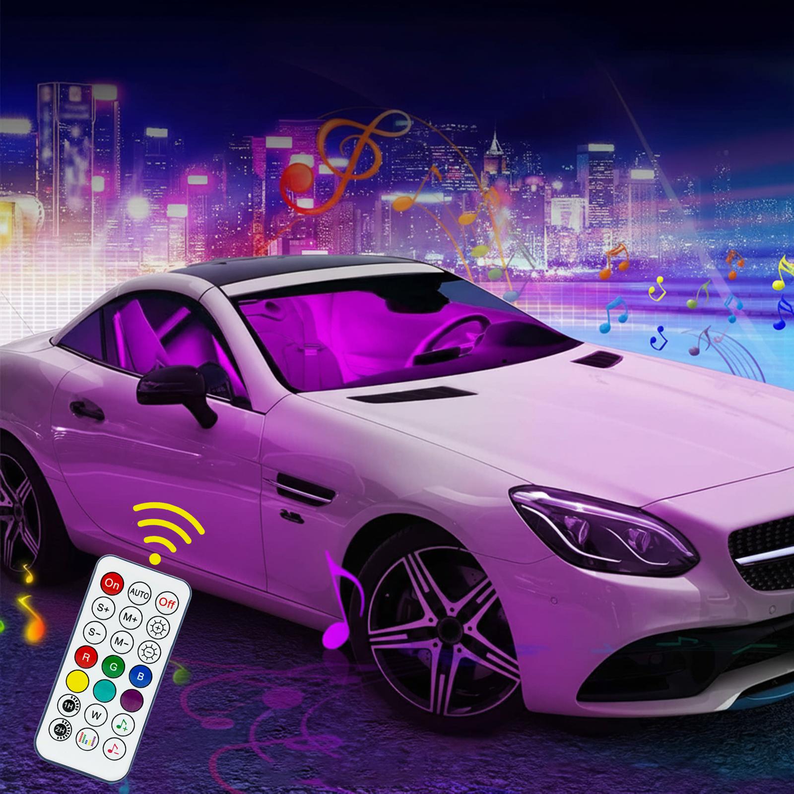 Car Foot Atmosphere Light Car LED Lights, Smart Car Interior Lights with App Control, RGB Lights with DIY Mode and Music Mode, 2 Lines Design LED Lights for Cars with Car Charger, 12V Car Accessories Carconversion