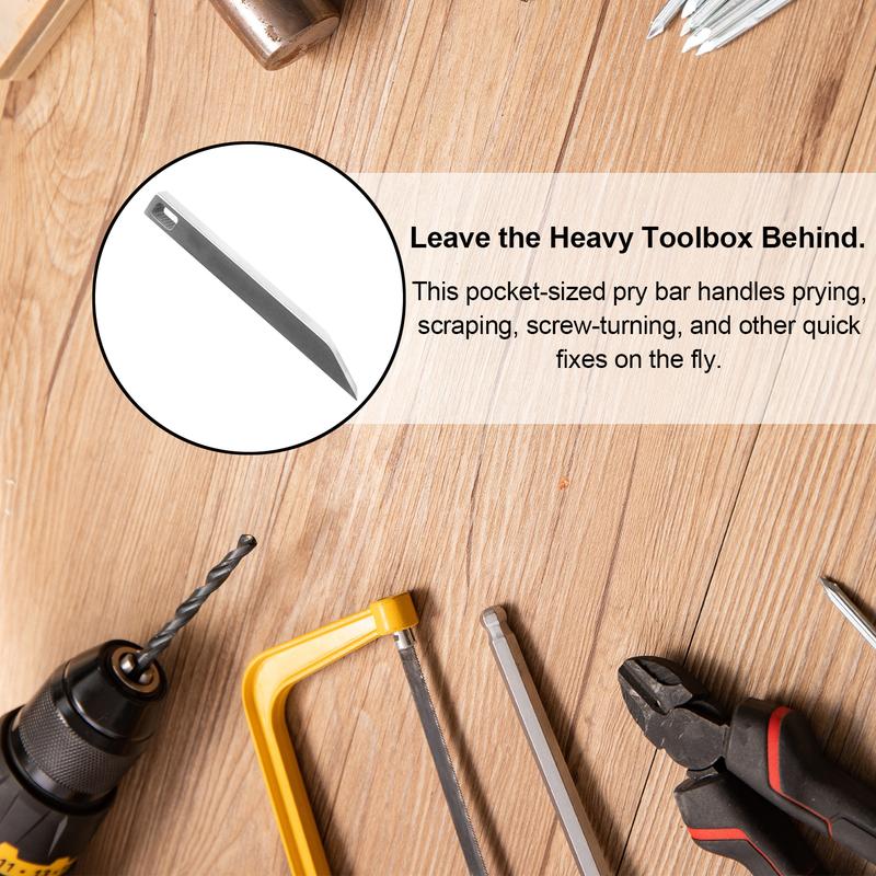 VAYWET The Mighty Bar - Super Strong Stainless Steel Keychain Pry Bar for Everyday Tasks EDC Prybar Heavy Duty EDC Keychain Pry Bar Tool (No ring) Portable Household Multifunctional, Small Keychain Accessories