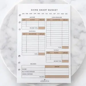 Shine Smart Budget Notepad A-5