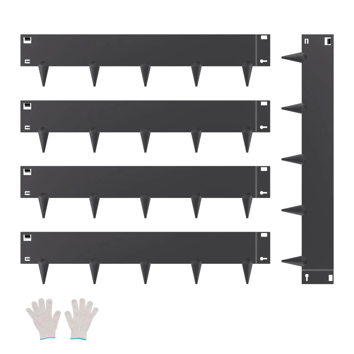 【FathersDayGift】VEVOR Steel Landscape Edging,  , 5 Packs 39 x 5 in Rust-Resistant Metal Landscape Edging, Bendable Garden Edging Border, Heavy Duty Lawn Edging, Easy-to-Install, Flower Bed Yard Pathway Divider Black