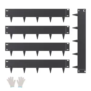 VEVOR Steel Landscape Edging,  , 5 Packs 39 x 5 in Rust-Resistant Metal Landscape Edging, Bendable Garden Edging Border, Heavy Duty Lawn Edging, Easy-to-Install, Flower Bed Yard Pathway Divider Black