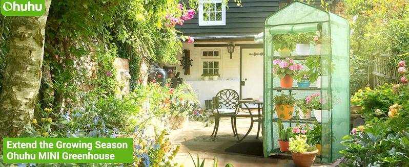 Ubesgoo Mini Greenhouse for Indoor Outdoor, Small Plastic Plant Green House 4-Tier Rack Stand Portable Greenhouses with Durable PE Cover for Seedling, 2.5x1.6x5.2 FT, Ideal Gardening Gifts for Women Men