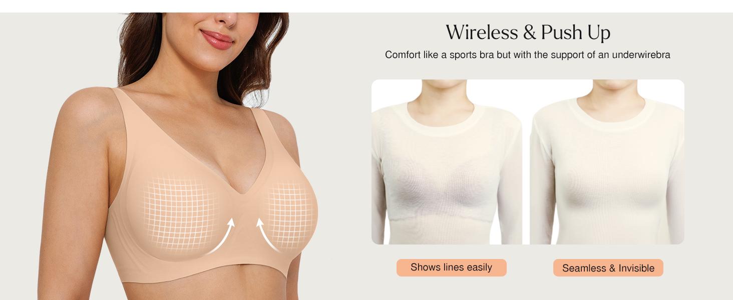 Popilush Seamless Wireless Leopard Print Jelly Bra - Adjustable strapless sexy V-neck one-piece molded cup bra, comfortable and supportive Minimalist Fit Womenswear