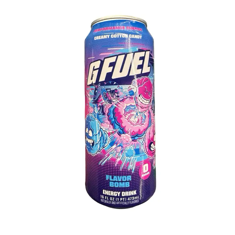 Gfuel Creamy Cotton Candy Flavor Sport Energy Drink - 1 Can (16 Fl Oz), Caffeine-Free, Ideal for Cupboard Storage, No Excess Promotional Claims