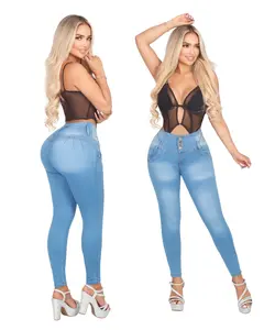 JEANS COLOMBIANO LEVANTACOLA SKINNY CINTURA ALTA 4 BOTONES / COLOMBIAN BUTT LIFTING SKINNY JEANS HIGH WAIST FOUR BUTTONS Comfort Fit