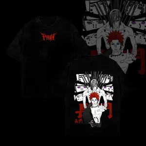Naruto Pain T-Shirt – Washed Oversized Vintage Anime Tee Unisex Heavy Cotton Graphic Shirt Featuring Nagato T-Shirt