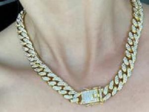 Mens Cuban Link Chain Gold Silver Plated Bling Miami Cuban Necklace Diamond Chain for Men 13MM Iced Out Hip Hop Jewelry 16-20inch