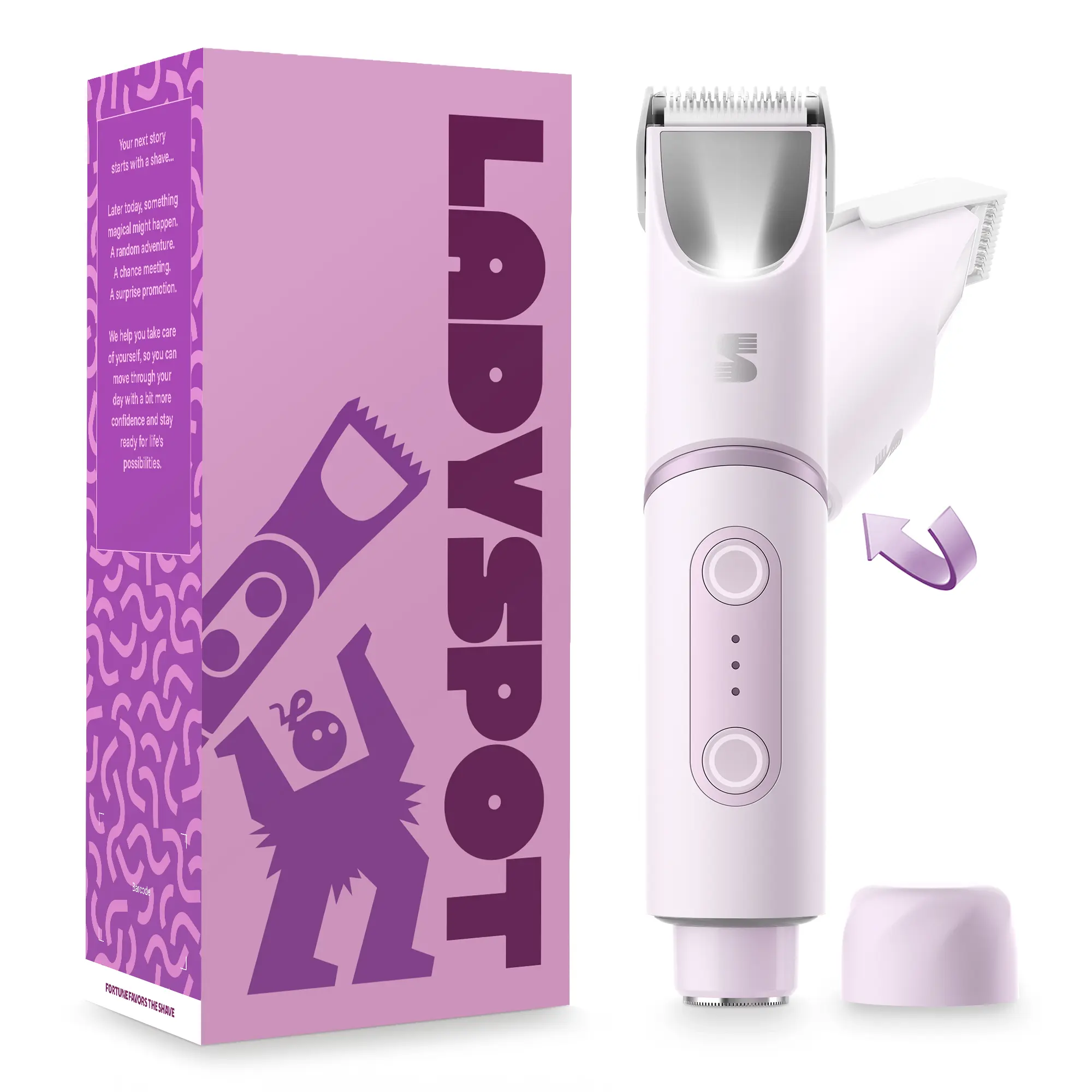 LADYSPOT  Electric Bikini Trimmer-180° Rotatable Flexible Ergonomic Head with Built-in Light & Mirror, 2-in-1 Trim & Shave IPX7 Waterproof Wet Dry Lady Trimmer for Leg Underarm Bikini Line,dorm essentials, Dry Shaving Solutions,back to school