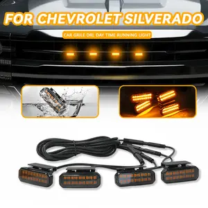 LED Front Grille Light FOR CHEVROLET SILVERADO Car Daytime Running Light Wheel Eyebrow Lamp For Pickup Offroad 12V