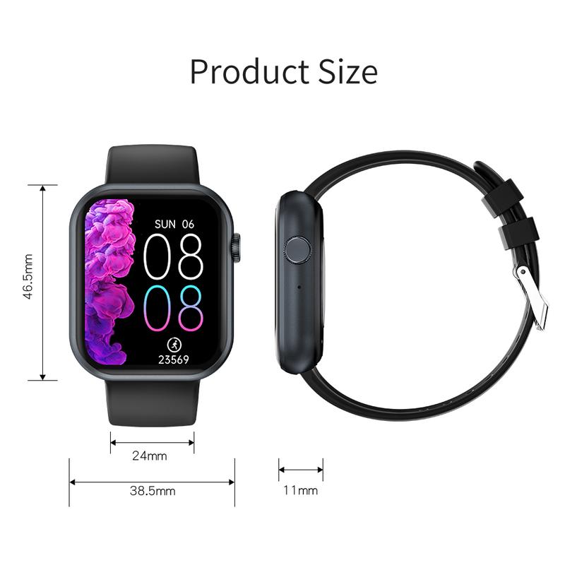 Aolon FOOM LITE Smartwatch with calculator function, IP68 waterproof, Bluetooth calling, unisex design, 1.83-inch wearable display, adjustable strap, compatible with iOS and Android.