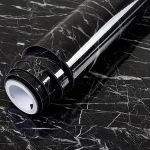 Black Marble Peel and Stick Wallpaper – Self Adhesive Contact Paper for Countertops, Cabinets & Walls (120")