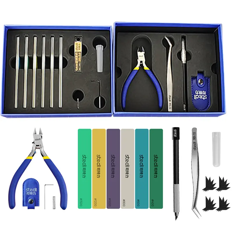 stedi 14-PCS Multifunctional Model Tools Kit for Beginners, Professional Basic Hand Tools Set for Gundam, Miniature Military Model Craft & 3D Resin Parts Making, Multifunctional Tool Kit