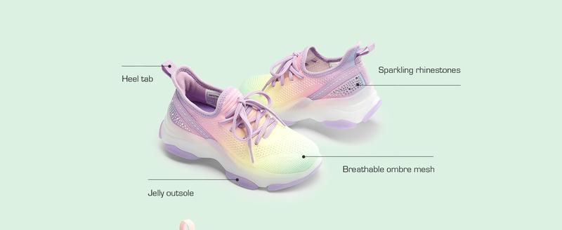 Dream Pairs Girls Slip-On Sneakers Kids Sparkle Lightweight Jelly Sole Walking Shoes