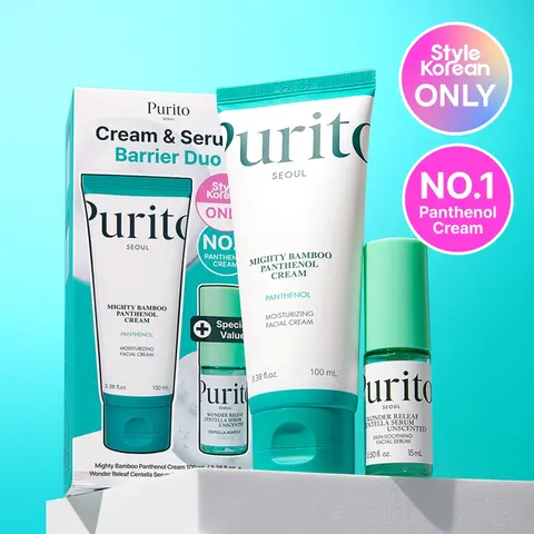 [Purito Seoul] Bamboo Panthenol Cream Set - Perfect for Soothing & Redness, Strengthen the Barrier