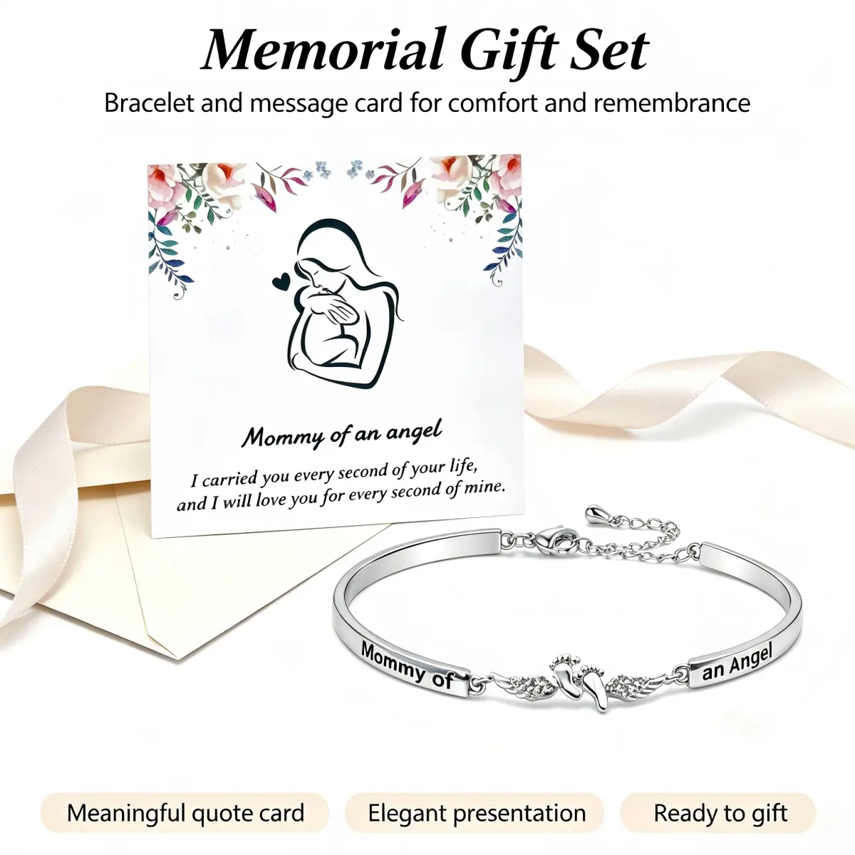 Women's Angel Wing Metal Cuff Bracelet Bangle - Engraved Personalized Memorial Jewelry, Sympathy Gift for Miscarriage, Arm Cuff Jewelry for Women, Memorial Wear with Elegant Design, Symbol of Love and Remembrance, Angel Wing Cuff