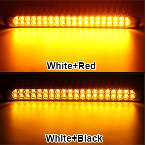 Partsam 2Pcs 17 Inch Amber Led Truck Trailer Light Bar 40 LED Clear Lens Dual Row, Clear Yellow 17" Sealed LED Waterproof Submersible Turn Tail Clearance Marker Identification Truck Trailer Light Bar