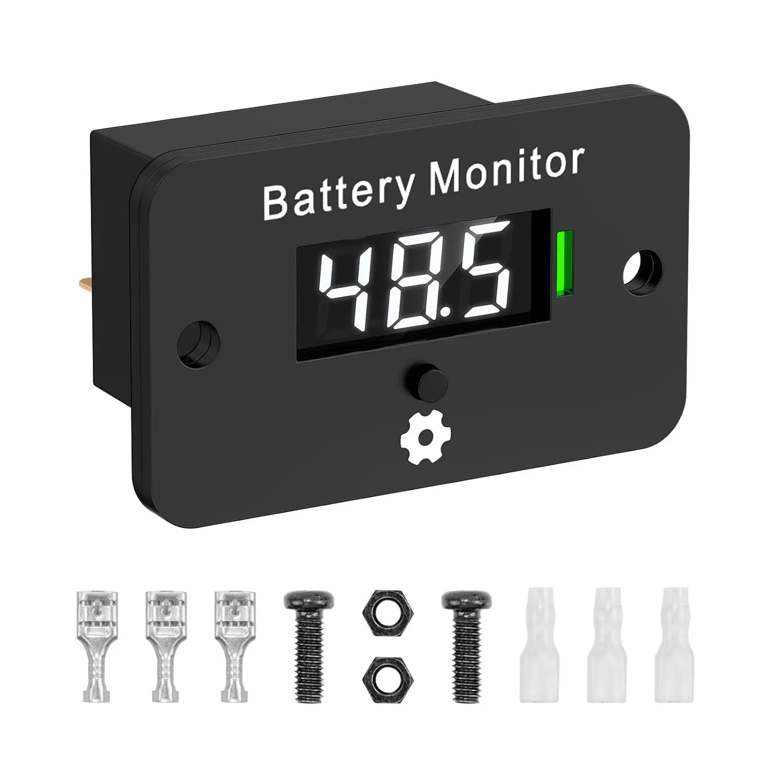 BM280 12V-72V Real-Time Digital Battery Monitor - LED Display Voltmeter, Panel Mount Voltage Gauge for Car, RV, Multiple Uses