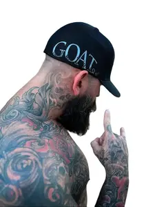 TheDriveClothing GOAT SIDE STYLE FLEXFIT HAT – Black Trucker Flexfit Cap, Mid-Profile Structured Fit, Breathable Mesh Back, Unisex Streetwear Cap