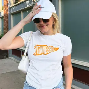 Tennessee Baby Tee Womens Fitted Shirt Football Fan Apparel Game Day, Saturday Night Lights, Game Day Graphic Tee, UT Shirt