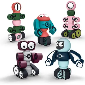 Magnetic Robot Set 35 Piece STEM Educational Magnet Building Toys for Kids Creative Robot Construction Kit with Strong Magnets and Storage Box