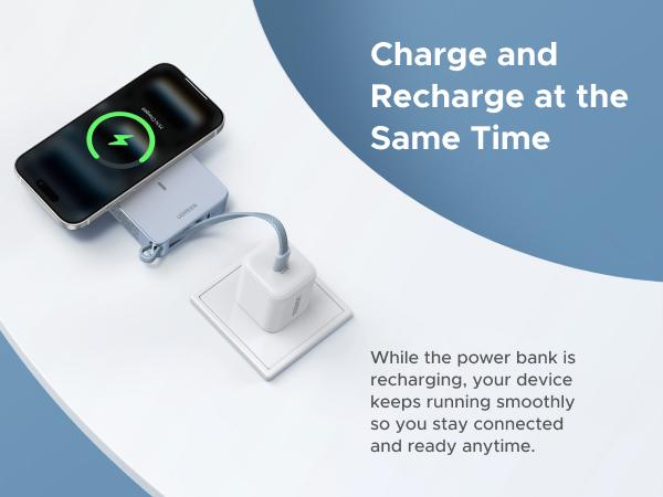 UGREEN MagFlow 10000mAh Power Bank Qi2 25W Certified Wireless Charging Magnetic Portable Charger for MagSafe with Built-in Cable 30W USB-C Battery Packfor iPhone17 Pro Max/Pixel 10 Pro XL,TikTokShopJumpstartSale