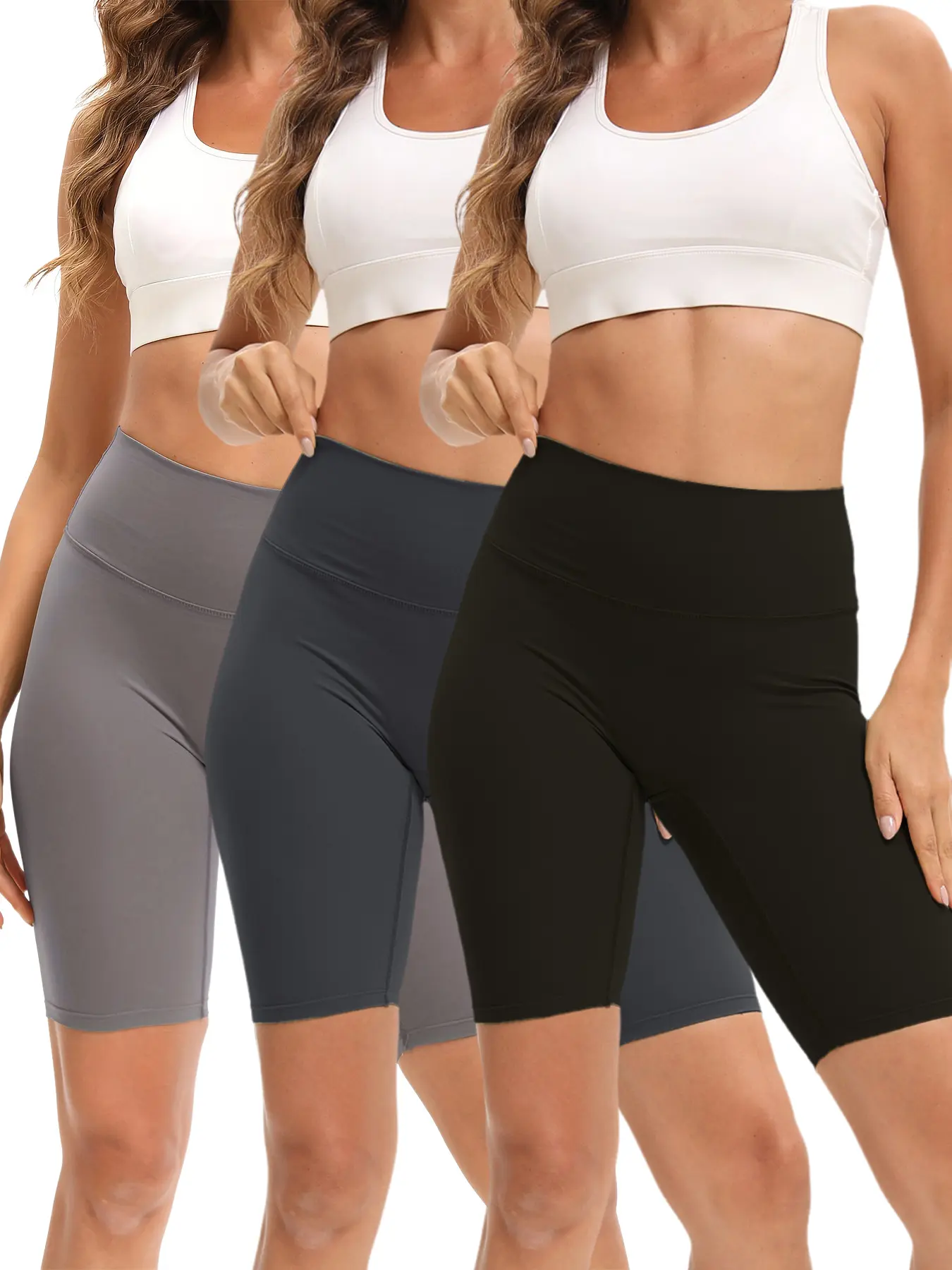 3 Pack Classic Versatile Biker Shorts Leggings High Waist Stretch Workout Pants Yoga Pants Super Soft Tummy Control No See Through Workout Running Yoga Athletic Shorts Pants