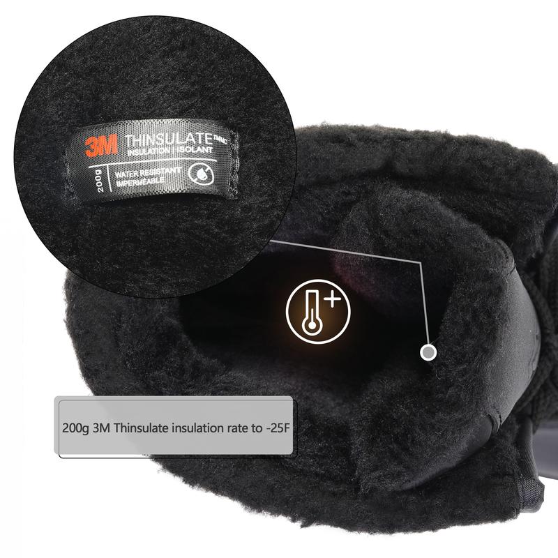 Mysoft Women's Waterproof Warm Lace-up Mid-Calf Snow Boots, Winter Outdoor Shoe, Womensfashion Footwear, Cozy Boots for Women, Perfect Valentine's Day Gift